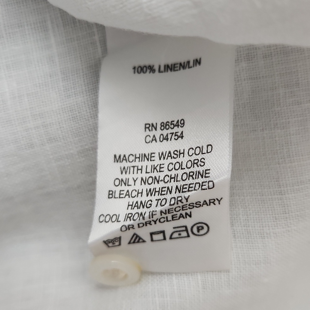 Tommy Bahama White Linen Blend Button Front Camp Shirt Women's L - Picture 4 of 5